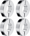 sourcing map Schaftmanschette 2,2 cm Bohrung, doppelt geteilte Aluminium-Klemmmanschette mit Stellschraube, 4 St&uuml;ck
