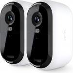 Arlo Essential 2 akuga valvekaamera v&auml;ljas WiFi, juhtmevaba, 2K HD video, v&auml;rviline &ouml;&ouml;n&auml;gemine, liikumisandur, sireen, 2-suunaline heli, nutikodu + Arlo Secure Plan testperiood, 2 tk, valge