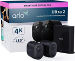 Arlo Ultra 2 Spotlight WLAN v&auml;livaatluskaamera, 2-st komplekt, juhtmevaba, 4K, &ouml;&ouml;n&auml;gemine v&auml;rviline, liikumisandur, 2-suunaline heli, VMS5240B