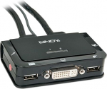 Lindy 42341 DVI KVM Switch Compact USB 2.0 Audio 2 Port Black