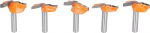 1/4 varre freeser bit Frende Cutter for Woodworking Strong YG6 Alloy 5 t&uuml;kki kollane