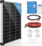 120 W Bluetooth p&auml;ikesepaneelide komplekt: DERUXI 120 W 12 V monokristalliline p&auml;ikesepaneelide komplekt: 120 W p&auml;ikesepaneel + 20 A Bluetooth laadimiskontroller + 4 tk p&auml;ikesekaabel + Z-klambrid, PV p&auml;ikesepaneelid auto jaoks.