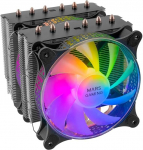 Mars Gaming MCPU-XT Black, protsessorijahuti, Dual Tower Cooling, 6 HCT Heatpipes, TDP 300W, 2 ARGB PWM 12 cm ventilaatorit