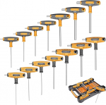 MulWark 14-osaline kuuskantv&otilde;tmete komplekt k&auml;epidemega kuuskantv&otilde;tmete komplekt T-k&auml;epidemega mutriv&otilde;tmete komplekt meetriline ja standardne, T-k&auml;epidemega kuuskantv&otilde;tmete komplekt seinale paigaldatud hoiukarbiga selge m&auml;rgistusega