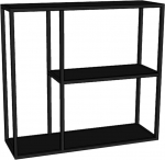 Slim Diivanilaud - Mid Century Modern kohvilaud metallist riiulitega, 3-astmeline talumajapidamise konsool elutuppa, mitmek&uuml;lgne disain diivani taga