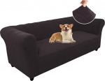 Stretch Chesterfield Diivan Cover 1 2 3 istekohaga diivanikate koos k&auml;etugedega Spandex Jacquard diivanikattega libisemisvastane diivanikate Pesitav diivanikate lemmikloomadele (pruun, 3-kohaline)