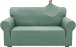 ZNSAYOTX Jacquard Diivan Cover 2 padjadele Diivan High Stretch Two Seater Slipcover for Pet Dog Non-Slip Love Seat Diivan Slipcover m&ouml;&ouml;bli kaitsja (Medium, New Pattern, Pea Green)
