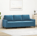 3-kohaline diivan Diivan Lounge diivan L&otilde;&otilde;gastav diivan K&uuml;lalissohva Polsterdatud diivan Elutoa diivan Relax diivan magamistuppa K&uuml;lalistetuba Sinine 180 cm Velvet