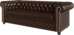 George 3-kohaline Chesterfield diivan magamisfunktsiooniga elutuppa Lounge diivan Vegan nahast m&ouml;&ouml;bel vabalt seisev polsterdatud diivanid ja diivanid diivanikomplekt pruun 203 x 86 x 72