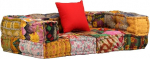 vidaXL Pouf, 2-kohaline modulaarne Patchwork kangast p&otilde;randapadi, Lounge diivan