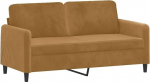 vidaXL diivan 2-kohaline, Lounge diivan diivan koos k&auml;etugede seljapatjadega, elutoa diivan disain diivan metallist raamiga, istumis m&ouml;&ouml;bel kahe istekohaga, pruun sametiga