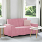 2-Sitzer Diivan Rosa Samtstoff 160 cm Breit Modernes Wohnzimmer Diivan Bequem mit Hoher R&uuml;ckenlehne und Breiten Armlehnen f&uuml;r B&uuml;ro G&auml;stezimmer