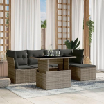 Homgoday Garten-Sofagarnitur Ecksofa & Mittelsofa Set - PE-Rattan, Grau, 62x62x69 cm - f&uuml;r Terrasse und Innenhof Model3266550