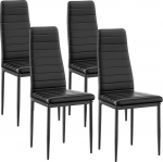 buybyroom S&ouml;&ouml;gitoolide komplekt, 4 tooli, k&ouml;&ouml;gitoolid, s&ouml;&ouml;gilaud modernne k&otilde;rge seljatoega, polsterdatud s&ouml;&ouml;gitoolid elutuppa, k&ouml;&ouml;ki, kontorisse, k&uuml;lalistele, magamistuppa, must