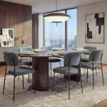 HWC-O26 S&ouml;&ouml;gitoa toolid, polsterdatud k&ouml;&ouml;gitoolid, Corduroy (330 g/m&sup2;) Kangas/Tekstiil Metall, tumehall, 6 tk. komplekt