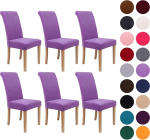 Colorxy sametist toolikatted s&ouml;&ouml;gitoa jaoks 6 pehme veniva tooli kaitsjad eemaldatavad ja pestavad helelillad