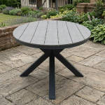 Gardissimo Armati aialaua s&ouml;&ouml;gilaud Tume &uuml;mmargune 120 cm laud Alumiiniumist mittepuidust ilmastikukindel v&auml;ljas antratsiit lihtne hooldada