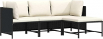 Modulares Ecksofa Poly Rattan Garten Lounge Set, Ecksofa mit abnehmbaren Kissen als modulares Gartensofa in Grau