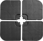 Yaheetech 4-osaline p&auml;ikesevarju stend, Cantilever Parasol Stand, vihmavarju kaal 80 kg liiva v&otilde;i 60 kg veega, mida saab t&auml;ita kaalutud plaatidega, turu vihmavarju stend maapinna rist, must