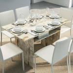 Dmora - Lavanda pikendatav konsoolne s&ouml;&ouml;gilaud raamatute avamisega Mitmeotstarbeline pikendatav konsool 100% Made in Italy 120 x 70 x 75 cm Vintage