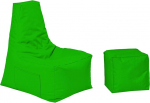 Optimal Sitzsack mit Lehne & Hocker - f&uuml;r Kinder und Erwachsene - Sessel - Kissen - Indoor & Outdoor - Gaminggeignet & bereits gef&uuml;llt - Sitzkissen Bodenkissen (Gr&uuml;n)