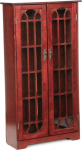 SEI Furniture Cherry Wood Glass Display Cabinet 48" H x 26.25" W x 9.5" D
