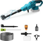 Vulaop Battery Pressure Washer, 100 Bar for Makita 18 V Battery Portable Pressure Washer, Brushless Motor, 380 L/H (6.3 L/min), with 15000 mA Batteries, for Car, Home, Lawn, Garden, Fence (Without Battery)