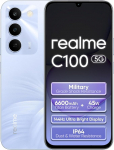 realme C100 5G nutitelefon 4+128GB, Bl&uuml;tenlila, 6,8" LCD-ekraan 144Hz, 6600mAh aku ganzt&auml;gige Ausdauer, 45W Super-Schnellladung, 50MP Hochaufl&ouml;sungs-Kamera, Dimensity 6300, IP64, Dual SIM