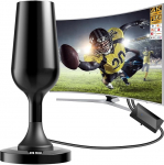 Dvbt2 antenn koos siseruumide v&otilde;imendiga, DVB-T2 siseruumide antenn koos v&otilde;imendiga, Dvbt antenn 360&deg; k&otilde;ikjal vastuv&otilde;tt, HDTV siseruumide antenn TV 4K/1080P HD, magnetiline alus ja 3 m kaabel, ideaalne kohalikuks vastuv&otilde;tuks