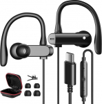 USB C k&otilde;rvaklapid Samsung A57 A37 Galaxy A55 A36, C-t&uuml;&uuml;pi k&otilde;rvaklapid USB C-&uuml;hendusega k&otilde;rvaklapid koos ENC-mikrofonikaabliga k&otilde;rvaklambriga iPhone 16 17 5G Pixel 9a 10 Poco X8 Pro jaoks jooksmiseks, j&otilde;usaaliks, spordisaali, spordiklubiks
