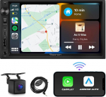 Eonon X3 7-tolline Dual DIN autostereo traadita vastuv&otilde;tja CarPlay ja Android jaoks koos AHD tagavarakaameraga, sisseehitatud DSP, Bluetooth, MirrorLink, SWC, FM/AM, kiirlaadimine