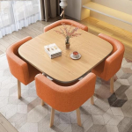 Esstisch mit St&uuml;hlen und Couchtisch Set, vielseitig einsetzbar f&uuml;r B&uuml;ro, Business und Freizeit