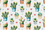 Stoff-Tischsets, waschbare Tischsets f&uuml;r Esstisch, 6er-Set,Kaktus T&ouml;pfe Sukkulenten Blumen