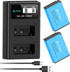Artman LP-E17 aku 1300 mAh ja USB-C Dual LCD laadija komplekt, mis &uuml;hildub Canon EOS R8, R10, RP, Rebel SL3, SL2, T8i, T7i, T6i, T6s, EOS M3, M5, M6, EOS 200D, 77D, 750D, 760D, 800D, 8000D (2 tk).