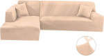 PandaHug Diivan Cover L kuju Diivan Slipcover Pet Protector Libisemiskindel plekikindel masinpesu M&ouml;&ouml;bli kaitsja Modern Corner Diivan Covers Beige Kolm istekohta + Neli istekohta