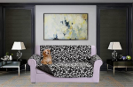 Elegantne mugavus tepitud m&ouml;&ouml;bli kaitsjad tahke ja tr&uuml;kitud disain p&ouml;&ouml;rduv Slipcovers koos elastsete rihmade ja Smart Pockets Great for Pets, Kids and More, Smart Leaf Loveseat, Black
