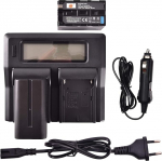 DSTE&reg; 2 Pack asendusaku NP-F970 + LCD topeltlaadija &uuml;hildub Sony NP-F950, NP-F930, CCD-TR917, CCD-TR930, CCD-TR940, CCD-TR3000, CCD-TR3300, PT-176S, OE-160, CN-216, JYLED-3 000S 00S mudelitega.