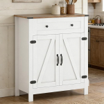 GIANTEX Sideboard k&ouml;&ouml;k, k&ouml;&ouml;gikapp sahtlitega kapp koos t&ouml;&ouml;tasapinnaga, buffeekapp sahtli ja reguleeritava riiuliga, puidust k&uuml;lgkapp, maamaja stiilis, mitmeotstarbeline kapp, seisev, 80 x