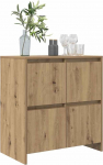 vidaXL Artisan Oak Sideboard, 70 x 41 x 75 cm, puukomposiit, kaasaegne k&uuml;ljepaneel, ristk&uuml;likukujuline s&ouml;&ouml;gitoa hoiuruum, avar 4-ukseline kapp, stiilne puidust konsool.
