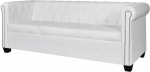 INLIFE Chesterfield 3-kohaline diivan kunstnahast valge