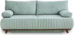 Bestmobilier Cristal 3-istmeline diivan magamisfunktsiooniga ja voodikastiga Corduroy Blue