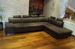 Quattro Meble London II ehtsast nahast nurgadiivan 6 Z 300 x 220 cm Diivan diivan magamisfunktsiooniga, voodikast ja peatugedega Ehtne nahk dekoratiivsete &otilde;mblustega nurgadiivan Suur v&auml;rvivalik