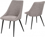 Staboos Esszimmerst&uuml;hle 4er Set - Webstoff-Polsterstuhl, kuni 150 kg, modern - K&uuml;chenstuhl mit Metallbeinen, Schmutzabweisend, Gastronomie-Qualit&auml;t (Hellgrau, CH-080)