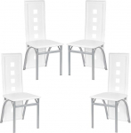 Supfine s&ouml;&ouml;gitoa toolid 4 s&ouml;&ouml;gitoolist koos seljatoega, PVC nahast elutoatoolid k&ouml;&ouml;ki, s&ouml;&ouml;gituppa, aeda, 101,5 x 42 x 42,5 cm (4, valge)