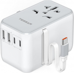 TESSAN reisiadapter maailmas koos sisset&otilde;mmatava USB C kaabliga PD 35 W, universaalne pistikupesa adapter 4 USB ja 1 vahelduvvoolu pistikupesa, rahvusvaheline reisipistik USA Inglismaa Jaapan &Scaron;veits Tai Hiina