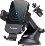 Juhtmevaba autolaadija, CHGeek 15W kiire automaatne autolaadija telefonihoidik, mis sobib iPhone 15 14 14 13 12 11 Pro Max, Samsung Galaxy S23 S22 S21 jne. jaoks.