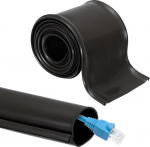 QUARKZMAN Kabelschlauch 2 Meter Durchmesser 45mm Flexibel Kabelkanal Dr&auml;hte H&uuml;lse mit Verschluss, Silkon Kabelschutzschlauch Leerrohr f&uuml;r TV Computer, Schwarz
