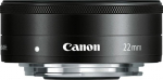 Canon EF-M 22 mm 1:2 STM Pancake objektiiv (43 mm filtri keermega) must (uuenenud)