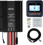 EPEVER MPPT Solar Charge Controller 20A 12V 24V Car, IP67 Waterproof, Max PV 100V 260W/520W Solar Module Regulator for Sealed, Gel, Flooded, Lithium, User (MPPT 20A+MT50+RS485)