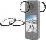 PULUZ P&ouml;&ouml;rlev objektiivi kaitsekile Insta360 X4 objektiivi kaitsekile, k&otilde;rge l&auml;bipaistvusega karastatud klaasist objektiivi kaitsekile Twist Lock objektiivi kaitsekate, tilgakindel tolmukindel tarvik Insta 360 X4 jaoks